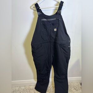 Carhartt Black Women's Work Overalls with Front Utility Pockets